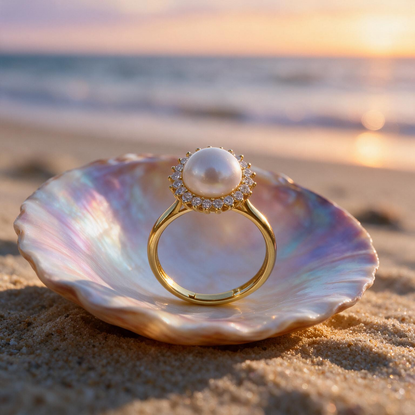 Bague Marguerite en Perle Naturelle