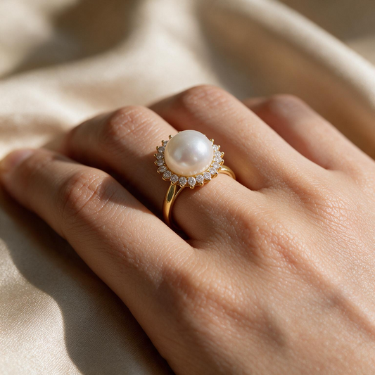 Bague Marguerite en Perle Naturelle