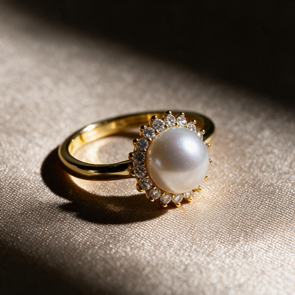 Bague Marguerite en Perle Naturelle